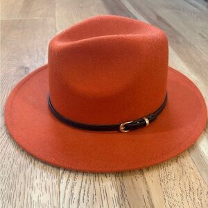 Wool Felt Fedora Hat with Leather Band